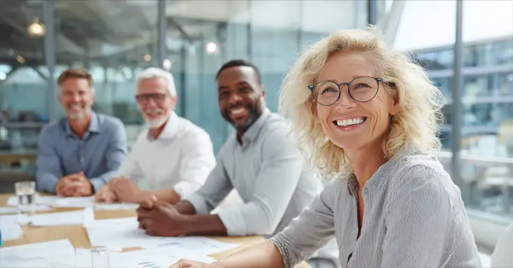 Lächelnde Berater in einem modernen Büro